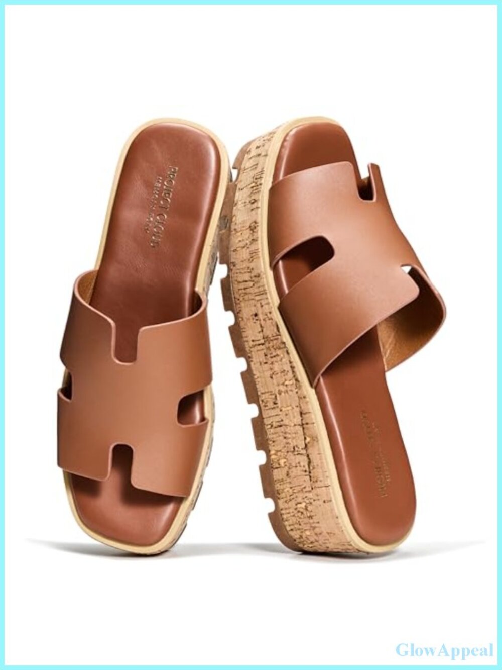 Genuine Leather Platform Wedge Sandals Memory Foam Non-Slip Slingback
